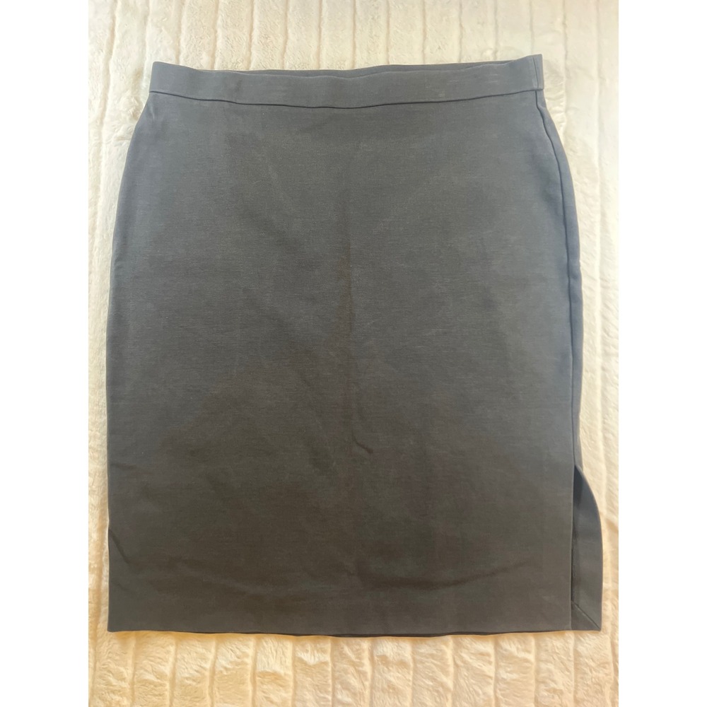 Eileen Fisher Italian Fabric Gray Pencil Skirt‎ Career Office XL Tencel Lyocell